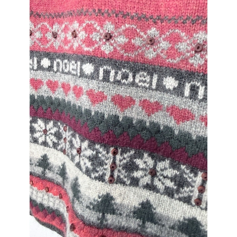 NWT Vintage Woolrich Fair Isle Cardigan Sweater Large Wool Noel Christmas Trees - Picture 4 of 12
